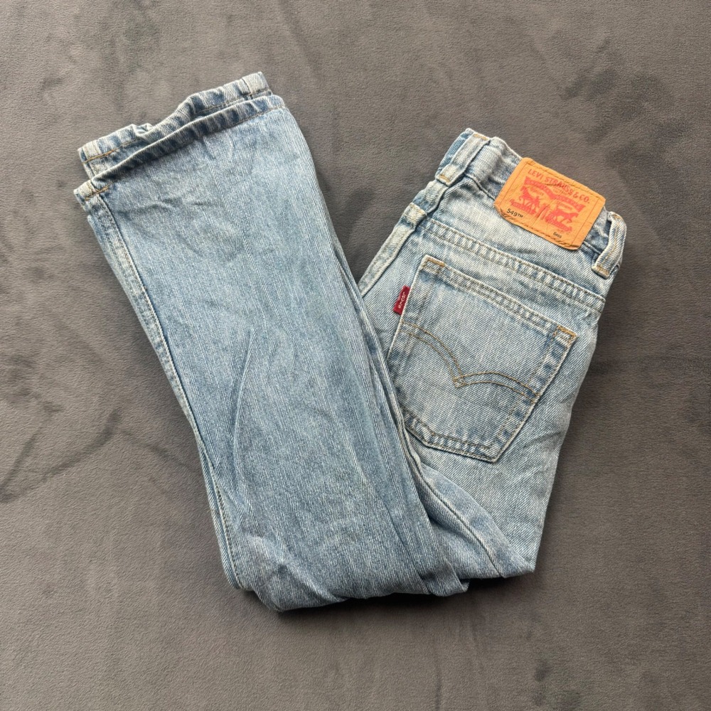 Levis 549 Relaxed Straight Boys Jeans Light Wash Denim Size 6 Reg Adj Waist